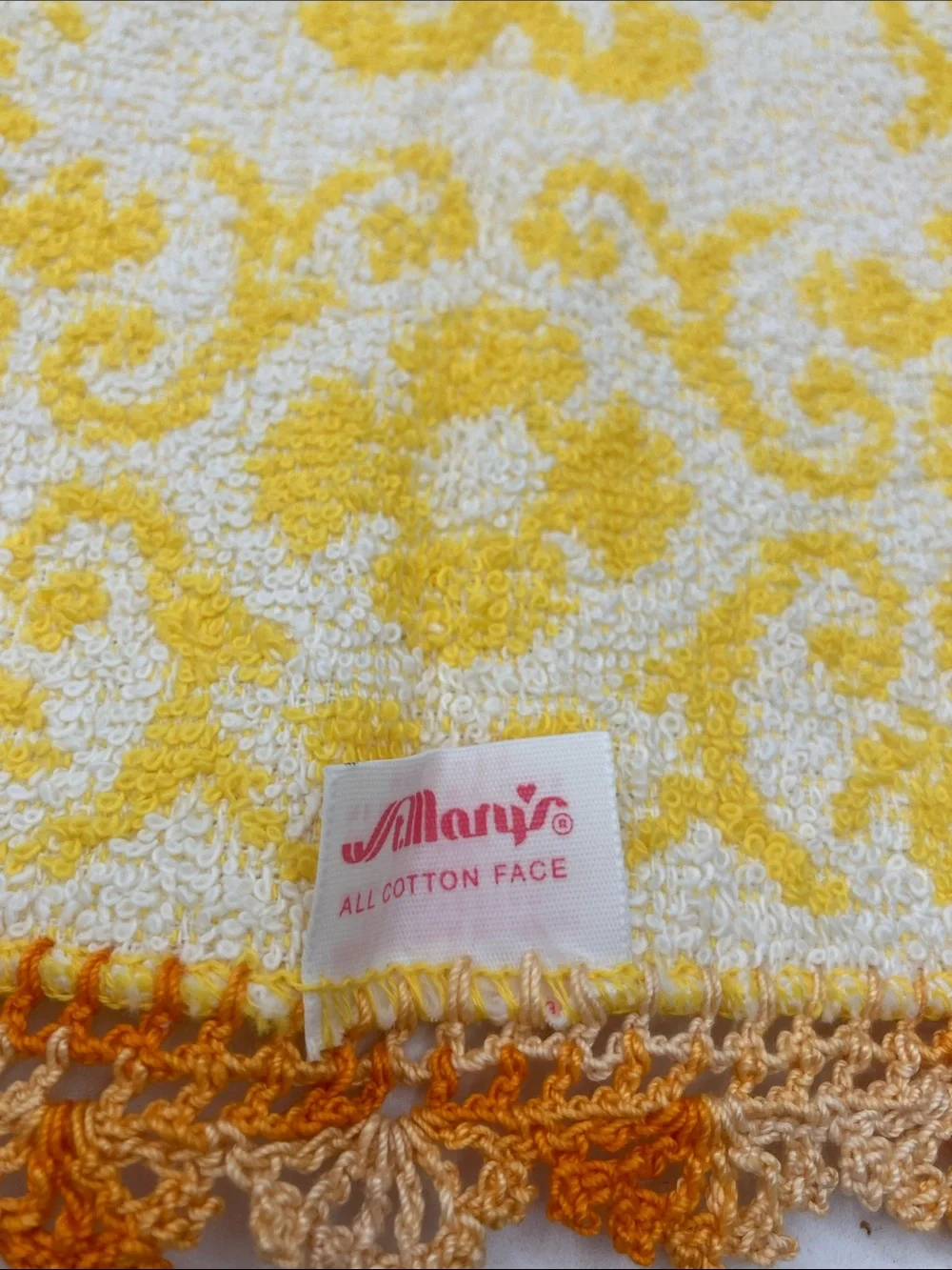 Yellow Crochet-Trim Wash Cloth